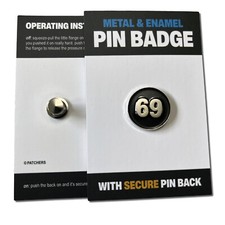 Silver Metal & Black Enamel 69