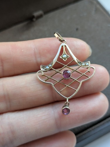 Edwardian 9ct gold amethyst