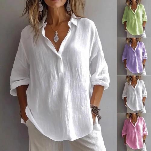 Women button baggy tunic - button,