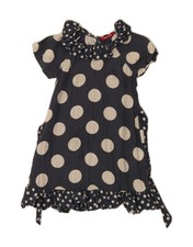 LIU JO JUNIOR Girls A-Line Dress 10-11 Years Navy Blue Polka Dot Silk AV01