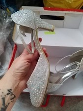 Diamante Heel Shoes Size 5 Prom Bridesmaid Wedding Shoes In Box
