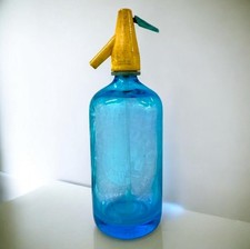 Vintage Blue Glass Seltzer