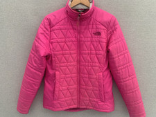 The North Face Puffer Jacket Women's Medium Pink Full Zip Quilted Coat Ladies
