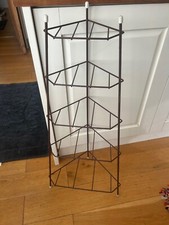 Vintage Brown Plastic Covered Metal Atomic Design Saucepan Pan Holder / Rack –