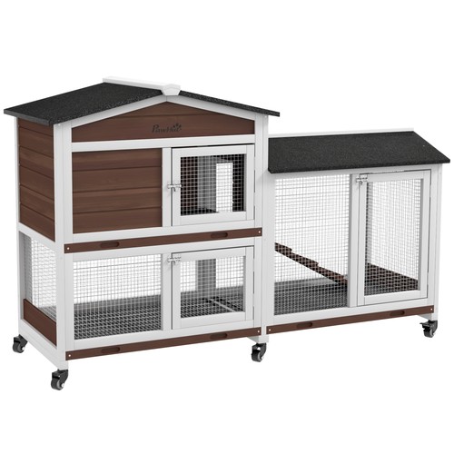 Pawhut rabbit hutch - pawhut, bunny