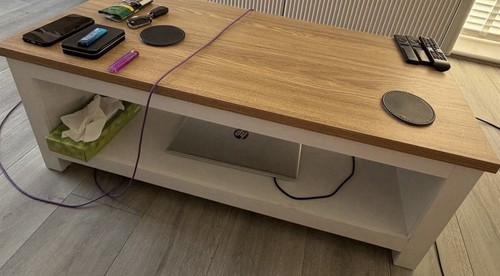 White wooden top coffee table - ,