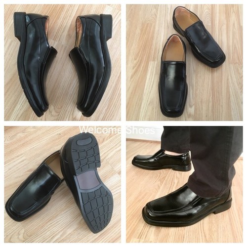 Black square toe dress - black,