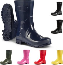 JUJU Womens Boots, Waterproof Ladies Wellies, Comfy and Stylish Fit, Easy Slip 