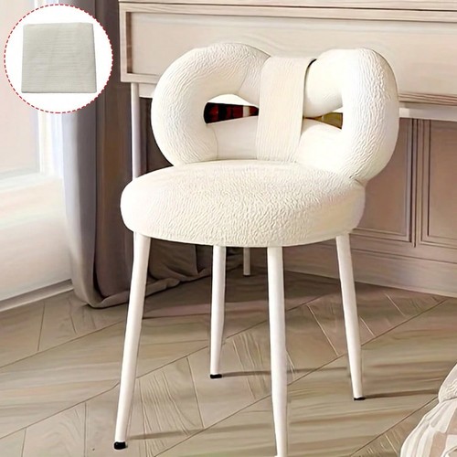 Teddy fabric vanity stool - teddy,