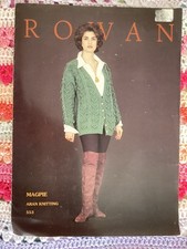Ladies Rowan Aran Cardigan/ Sweater Knitting Pattern. Used 553