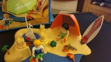 Playmobil Summer Beach Holiday Playset With Figures 4149 Sandcastles, Tent Etc
