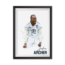 Jofra Archer A4 Watercolour Poster England Cricket Team No Frame Included