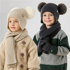 Kids Winter Hat Scarf Gloves