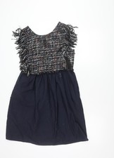 Zara Women’s Multicoloured Tweed Fringe Mini Dress Size S