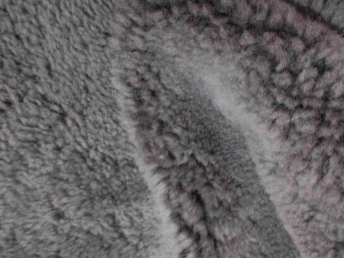 Grey curly sheepskin part hide - curly,