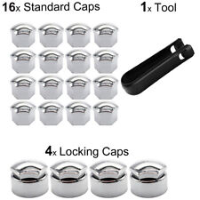 17MM 20PCS CHROME ALLOY CAR WHEEL NUT BOLT COVERS CAPS UNIVERSAL FIT FOR ANY CAR
