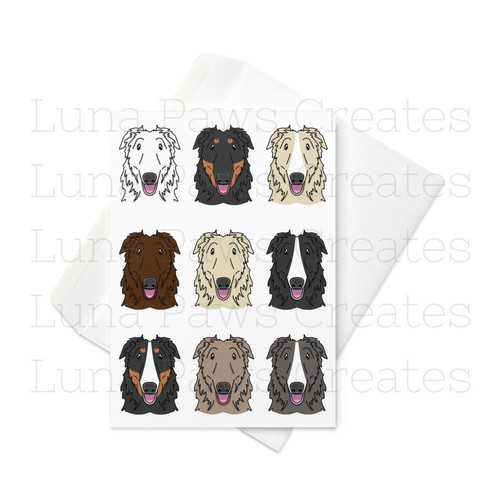 Borzoi card birthday - borzoi, card,