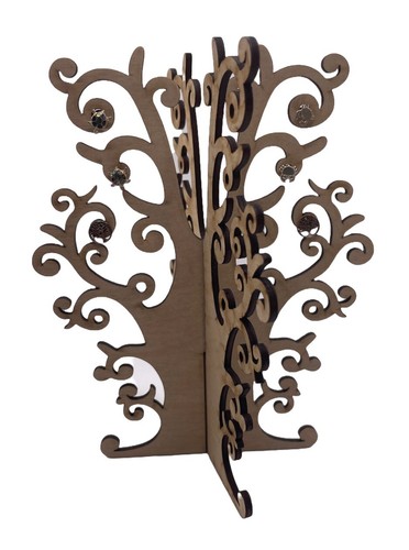 Wooden tree earring - tree, holder