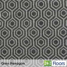 Grey Hexagon Wilton Carpet