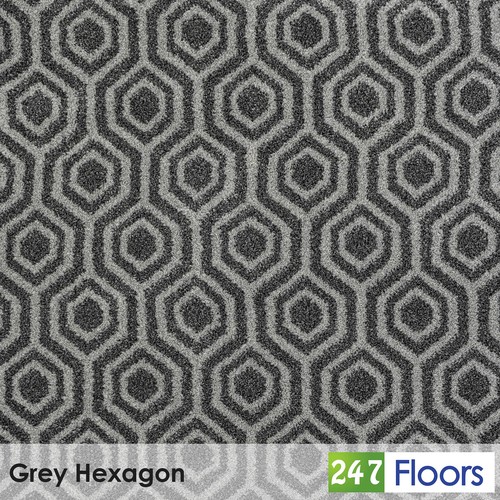 Grey hexagon wilton carpet - wilton,