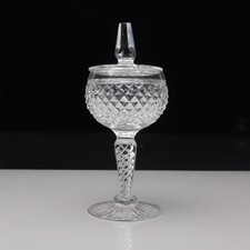 Stuart Crystal Air Twist Stem Footed Preserve Pot 7 5/8" 19.4cm Tall 1st Quality