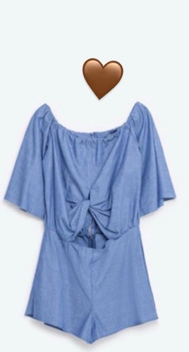 Zara denim jumpsuit with - with, knot