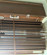 NEW Real Wood Venetian Blinds Horizontal 50mm Slat Walnut 122.5cm(W) x 122cm(D)