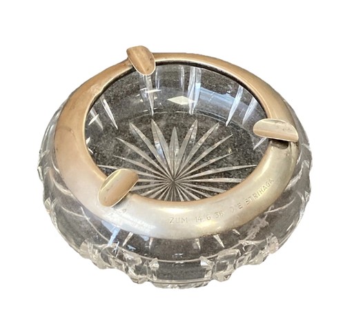 Deco ashtray silver - deco, cut