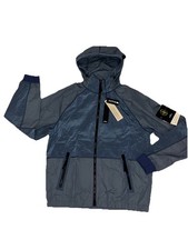 Navy  Stone Island Nylon Metal Watro Hooded Jacket - Size Medium / Navy Blue