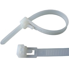 Releasable / Reusable Cable Ties Black Clear Colour Nylon Plastic Zip Tie Wraps