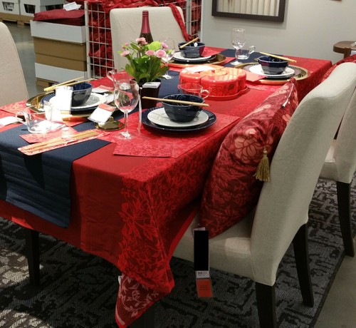 Ikea solglimtar tablecloth - solglimtar, red