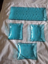 turquoise glass serving