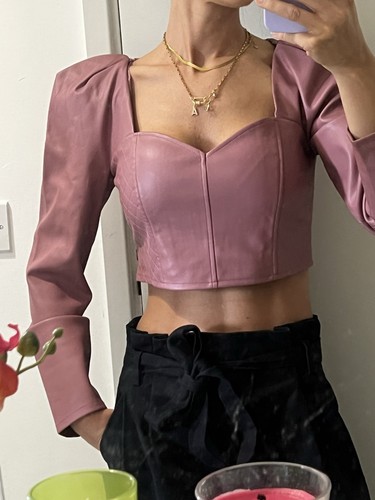 Zara pink faux - zara, cropped