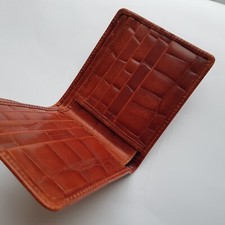 Daines & Hathaway Mens wallet brown real textured leather bifold 11cm England UK