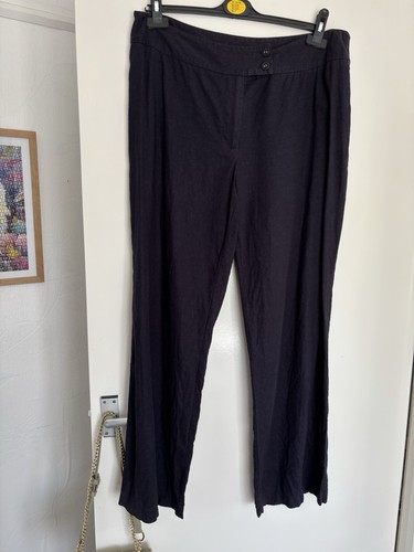 Papaya navy linen blend - navy,