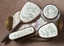 Vintage 5 Piece Ornate Dressing Table Vanity Set With Tray