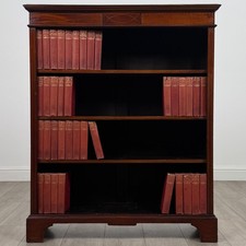 Antique 19th Century Inlaid Open Bookcase In Mahogany ( REF AF-4424 )