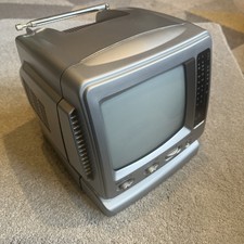 5.5 Inch Black And White Portable Tv  Radio Portable Television Tested Silver