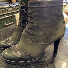 Hispanitas Crostata Ankle Boot Kahaki Green 38 Uk Size 5 Immaculate RRP £155
