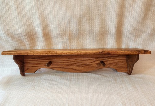 Oak wooden wall shelf - wall, with
