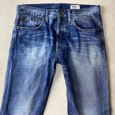 Men's G - Star 3301 Straight Blue Faded Jeans Size 34 L W34 L34 (432J)