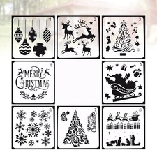  8 Pcs Snow Spray Stencil Reindeer Snowflake Stencils Drawing Template