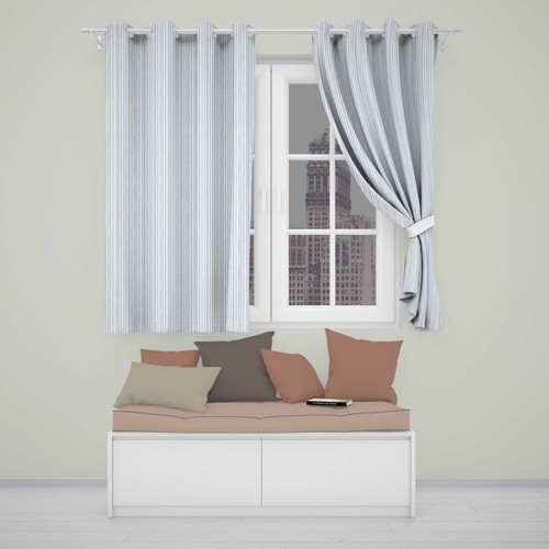 Blackout eyelet curtains blue - blackout,