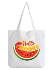 Hello Summer Beach Bag Watermelon Holiday Sun Sea Sand Vacation Tote Bag Gift