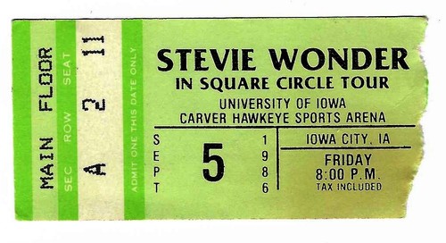 Stevie wonder iowa city - stevie, 9/5/86