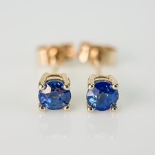 9ct gold 50ct sapphire studs - gold, 0.50ct