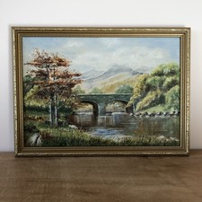 Vintage Dartmoor English Countryside Landscape Oil Painting