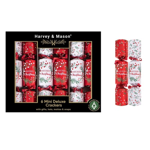 Mini christmas crackers red - crackers,