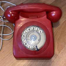 Vintage Rotary Telephone 746 Red  Retro 1970s Collectable GPO BT TELECOM