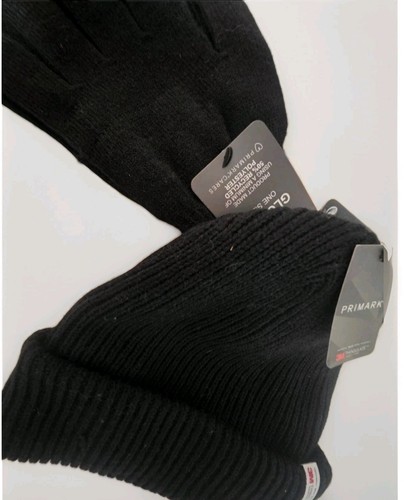 Primark black beanie gloves - beanie,